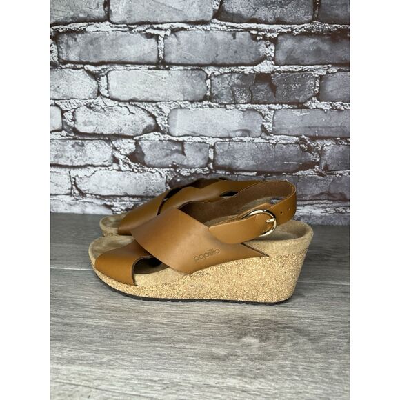 Birkenstock Papillio Samira Ginger Brown Leather Cork Wedges Women Sz 37EU/6.5M - Picture 11 of 16
